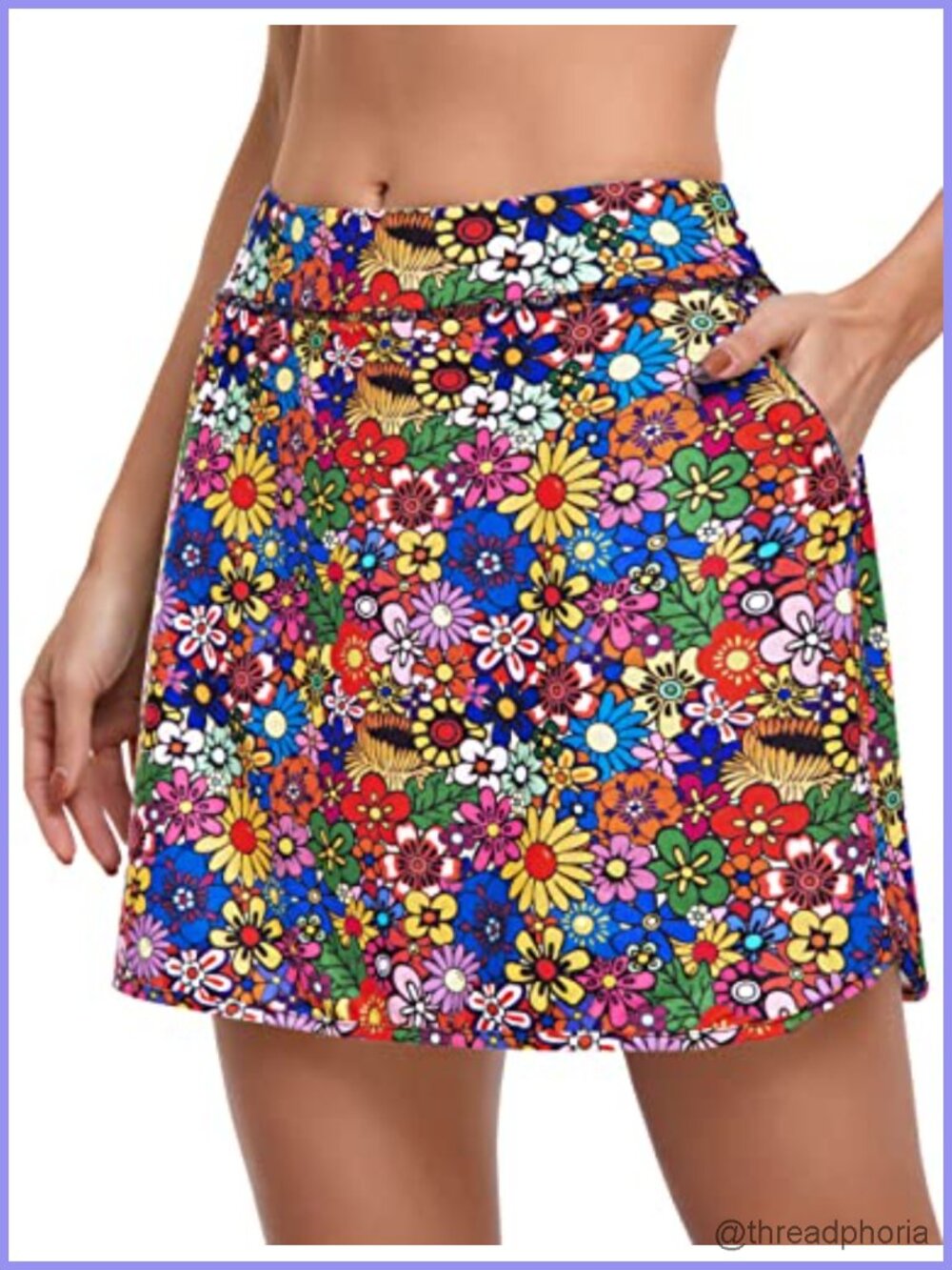 UPF 50+ Athletic Skort with Pockets High Waisted Tennis Golf Skirt